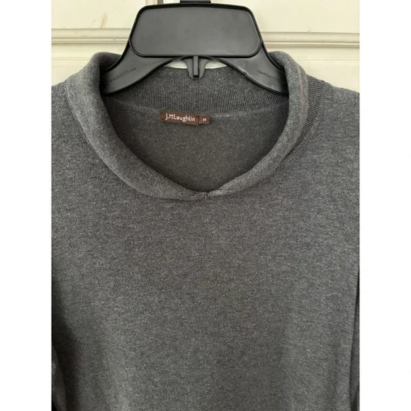 J. McLaughlin Gray Mock Neck Long Sleeve Tunic Top Womens Size M - Picture 4 of 8